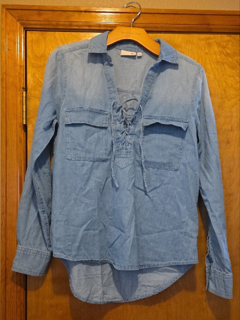 SO Light Blue Denim-Style Button Shirt